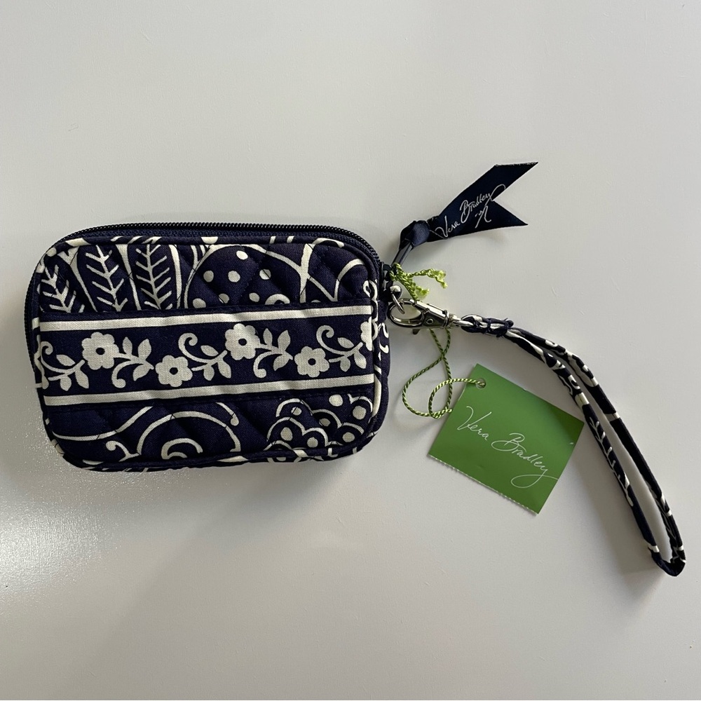 Vera Bradley Quilted Clutch Twirly Birds Navy Wristlet Boho Preppy Cottagecore
